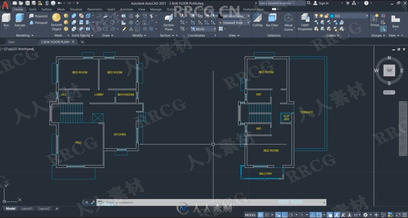 AutoCAD 2021中2D与3D专业设计训练视频教程