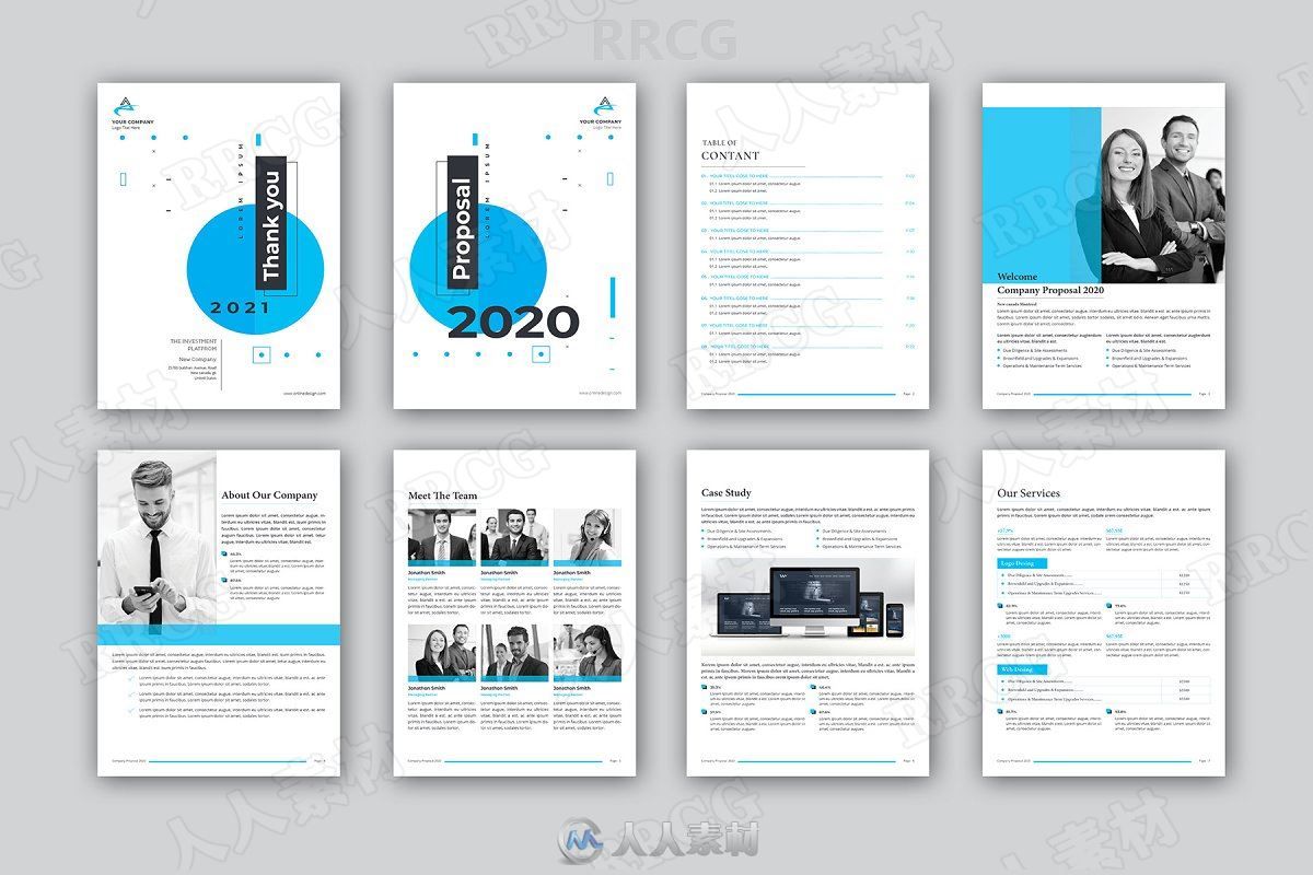 2020-2021企业项目提案整套indesign模板