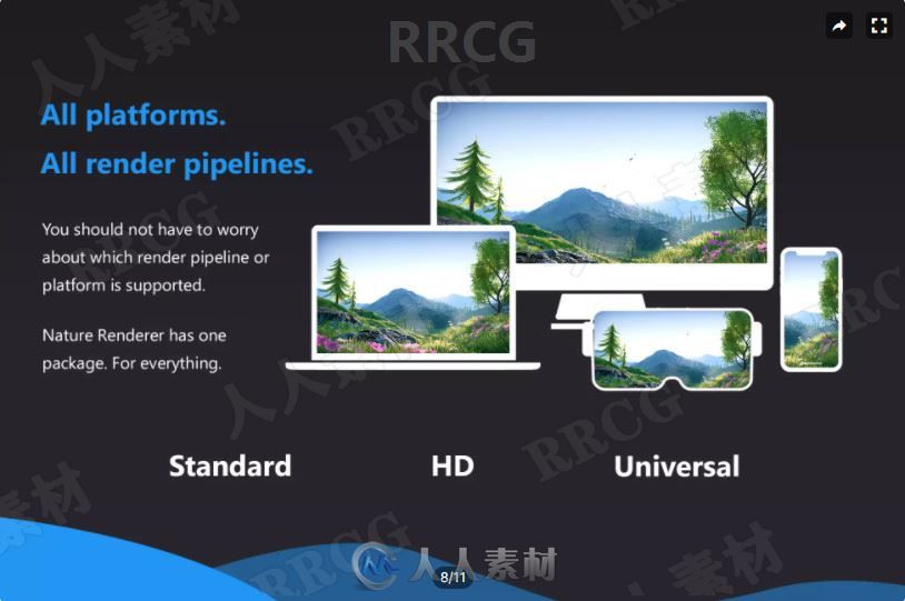 自然大量植被地形渲染Unity游戏素材资源