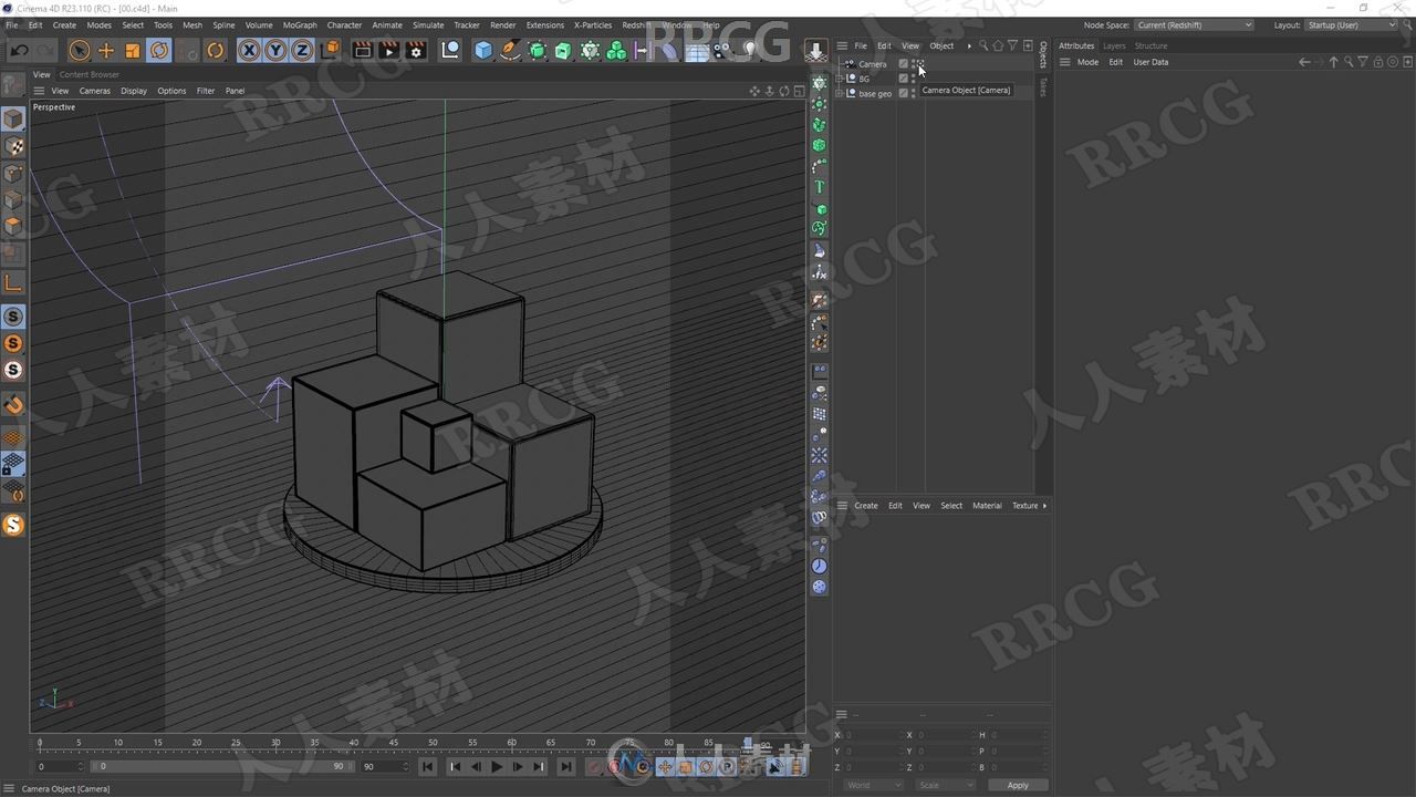 C4D与Redshift玻璃几何体循环动画制作视频教程