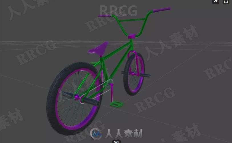 彩色自行车3D模型Unity游戏素材资源