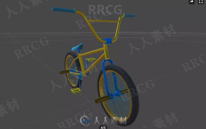 彩色自行车3D模型Unity游戏素材资源