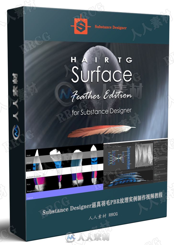 Substance Designer逼真羽毛PBR纹理实例制作视频教程