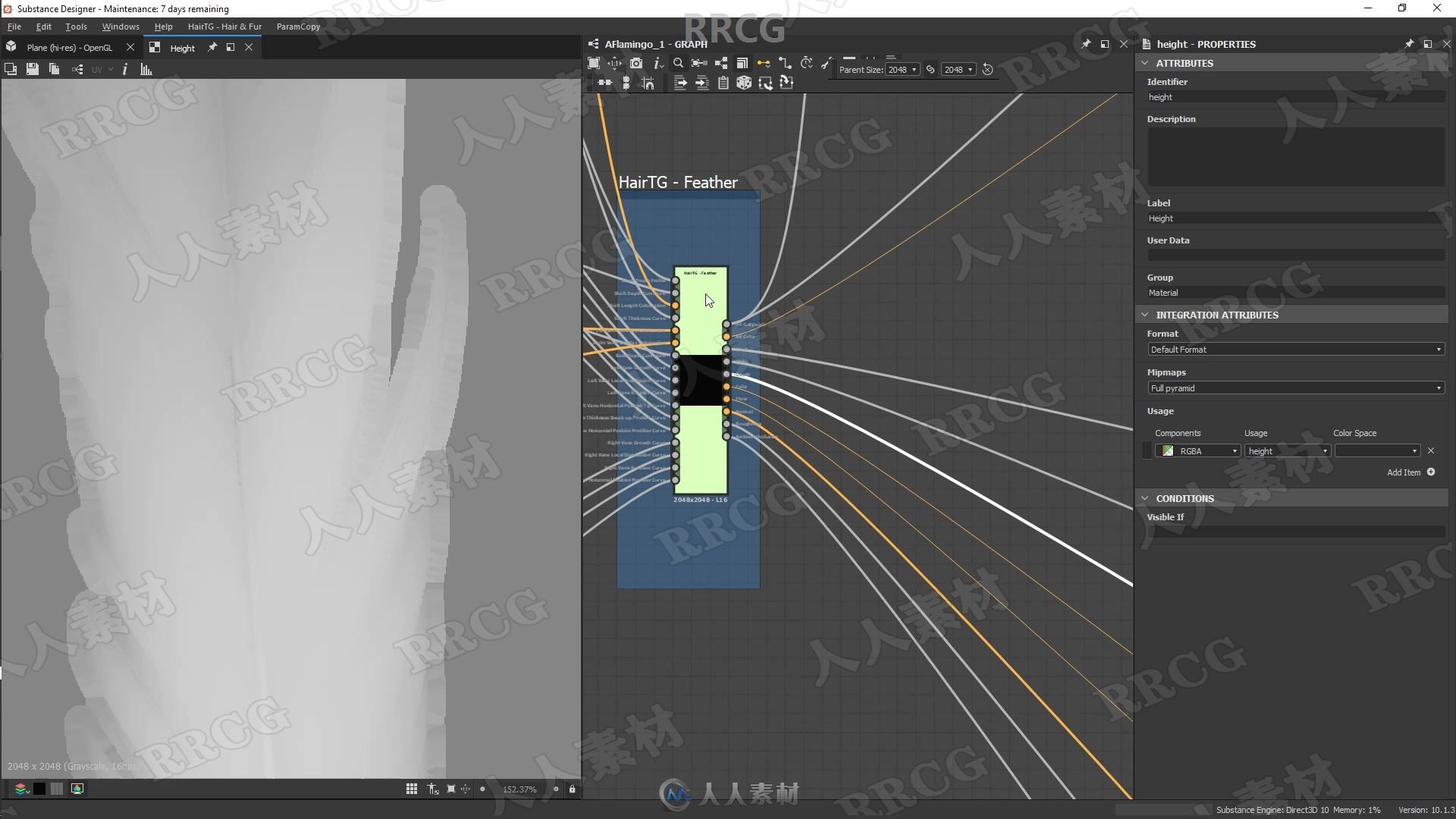 Substance Designer逼真羽毛PBR纹理实例制作视频教程