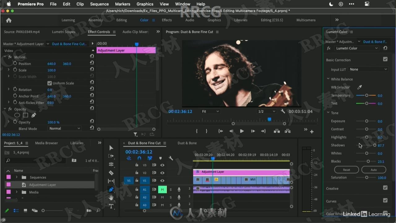 Premiere Pro 2021多机位镜头视频编辑训练视频教程