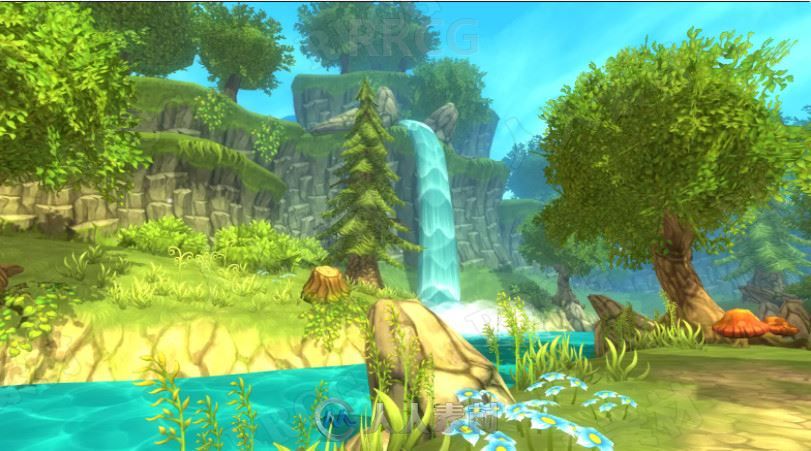 梦幻卡通森林3D场景Unity游戏素材资源