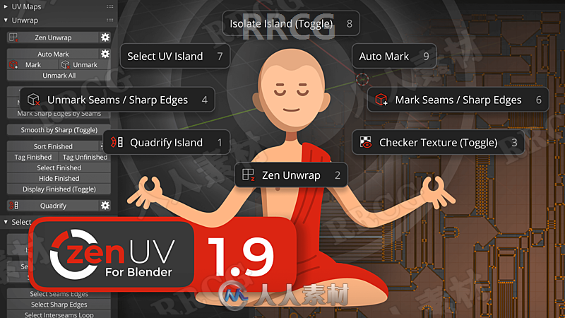 Zen UV快速创建UV工具Blender插件V1.9.2版