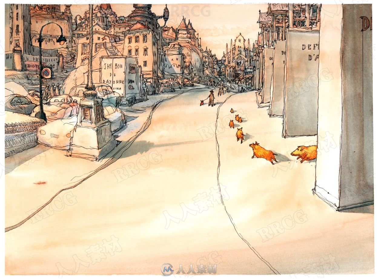法国画师Nicolas de Crécy《卢瓦尔河畔纽约》手绘原画插画集