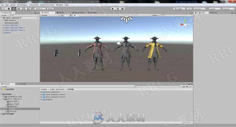 科幻渔夫帽武士3D角色Unity游戏素材资源