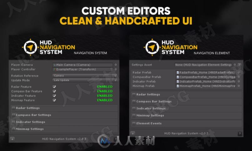 平视显示器导航系统工具最终集合Unity游戏素材资源