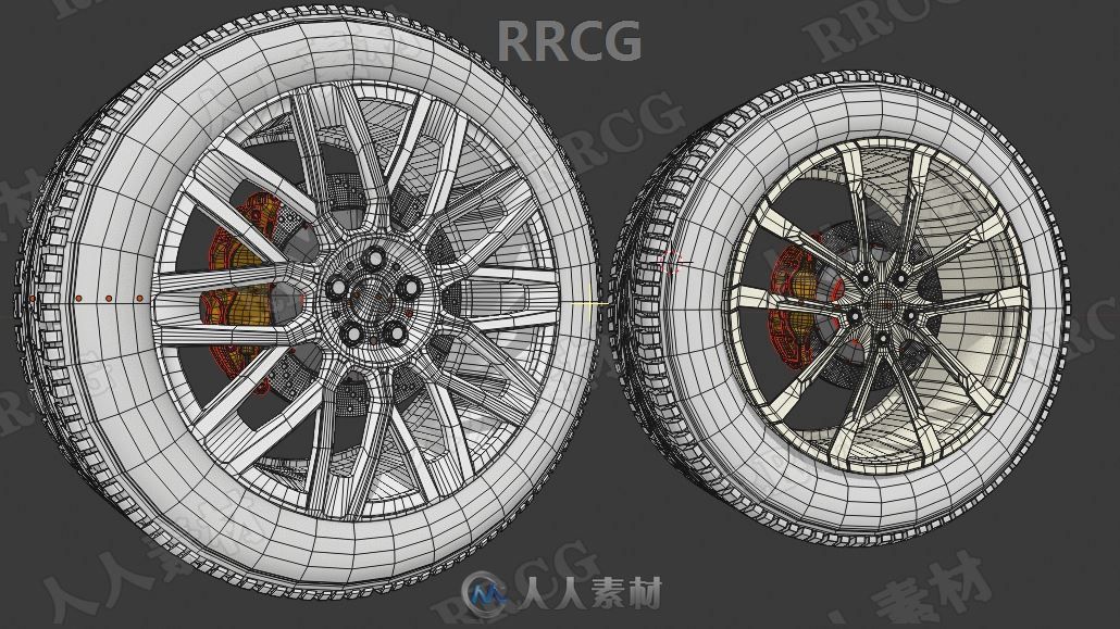 20组现代运动汽车轮毂轮胎轮辋设计3D模型合集