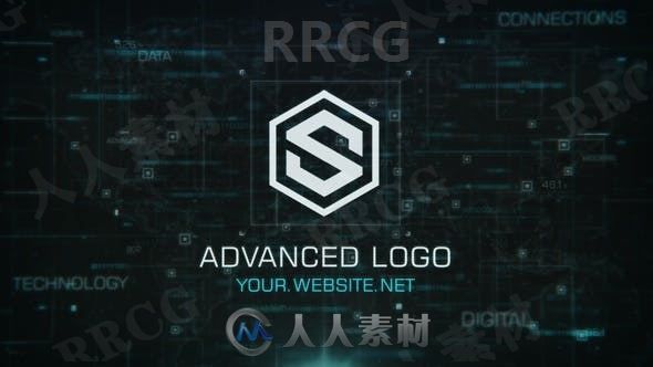 先进技术科技科幻效果LOGO动画演绎AE模板