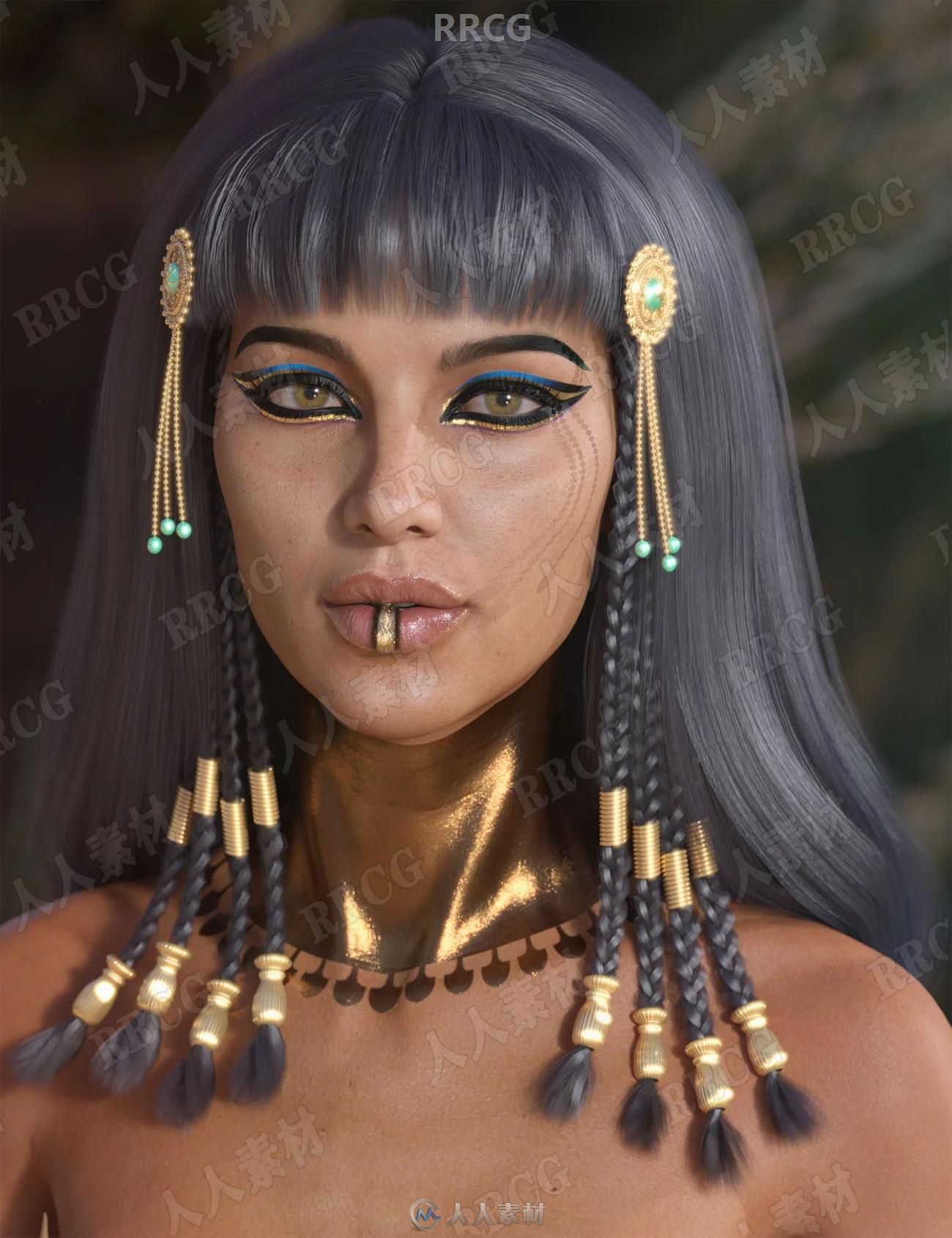 埃及艳后女王角色服饰发型场景相关3D模型合集