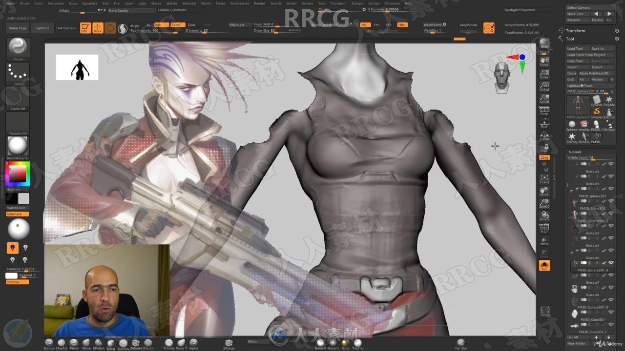 ZBrush博赛朋克女战士超详细制作全流程视频教程