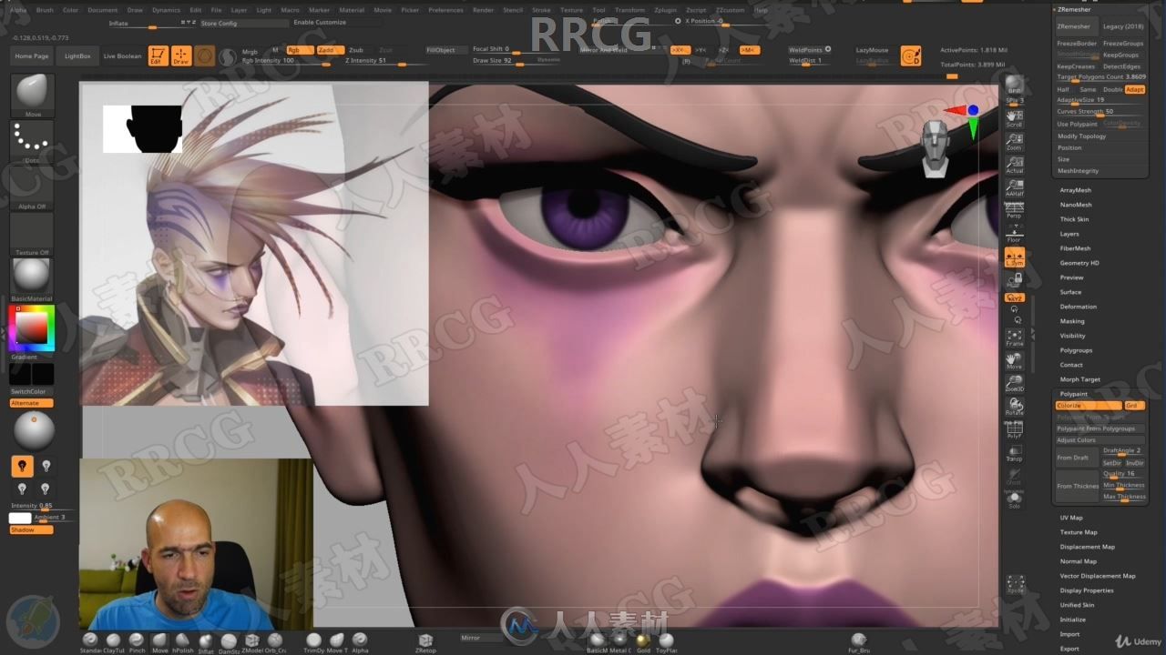 ZBrush博赛朋克女战士超详细制作全流程视频教程