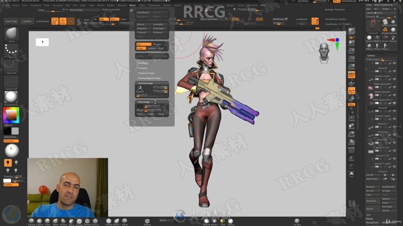 ZBrush博赛朋克女战士超详细制作全流程视频教程