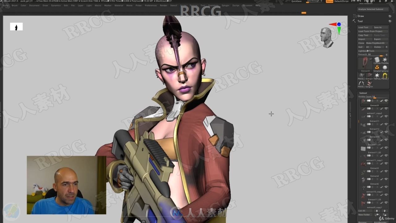 ZBrush博赛朋克女战士超详细制作全流程视频教程