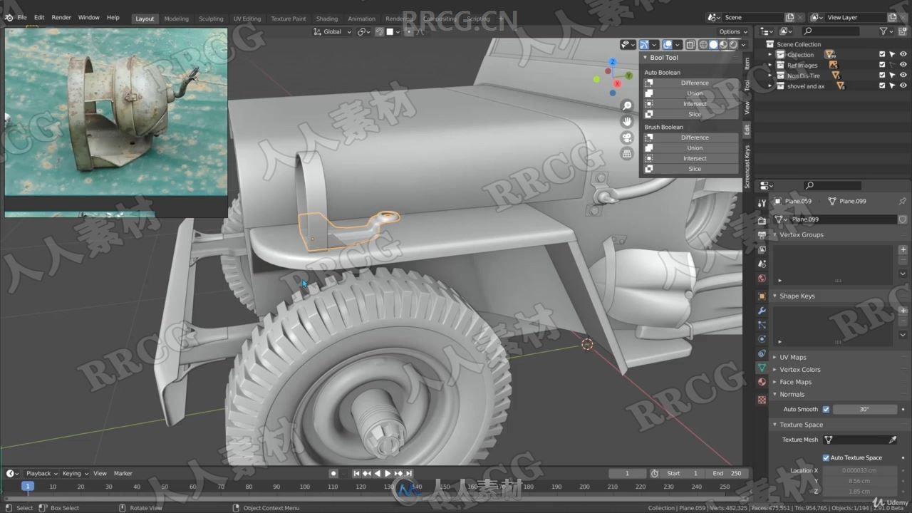 Blender二战越野吉普车完整实例制作视频教程