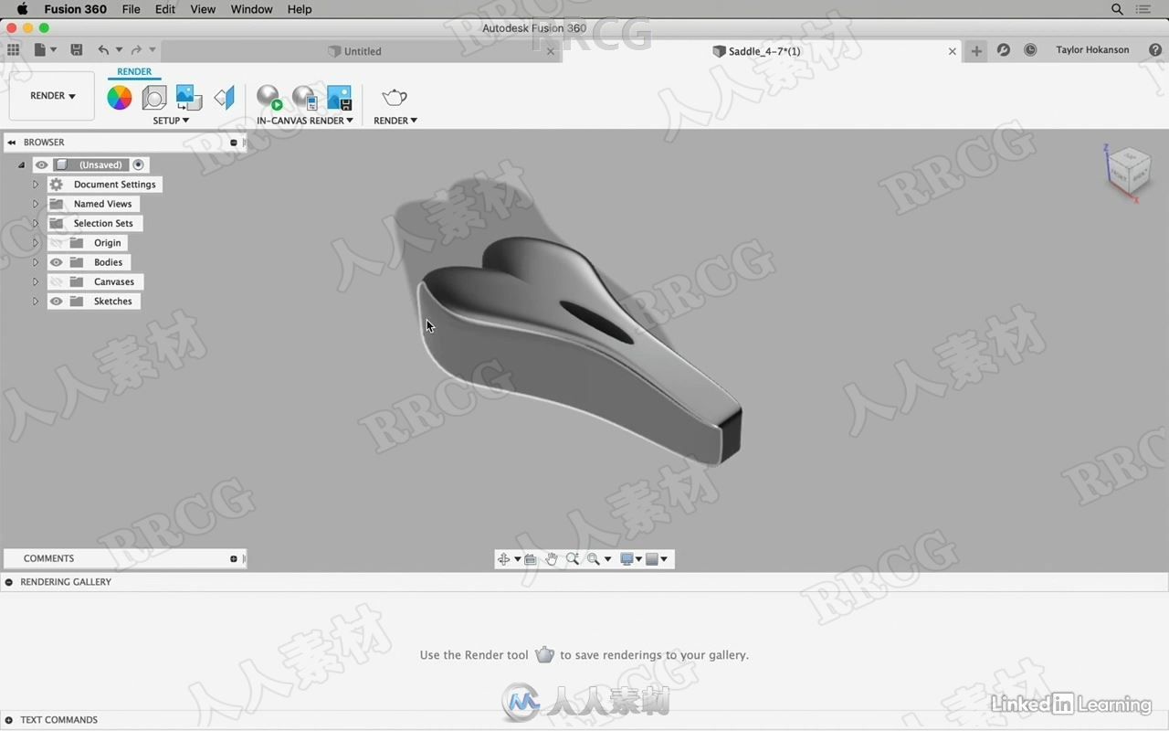 Fusion 360建模雕刻渲染工作流程视频教程