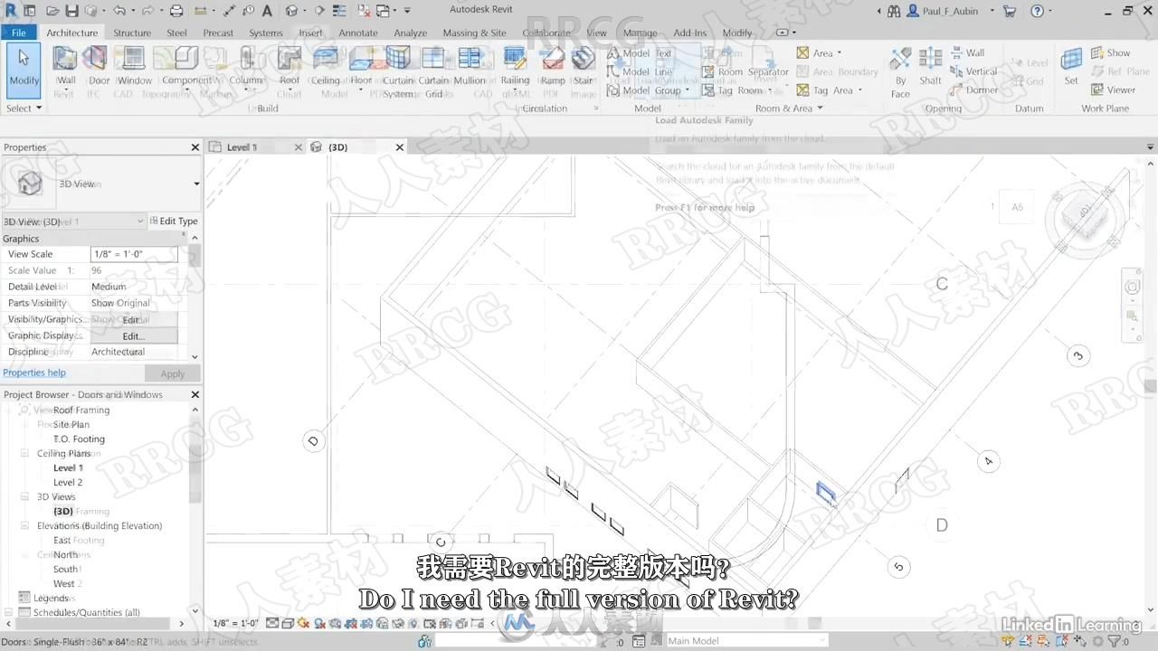 【中文字幕】Revit 2022全面核心技术训练视频教程