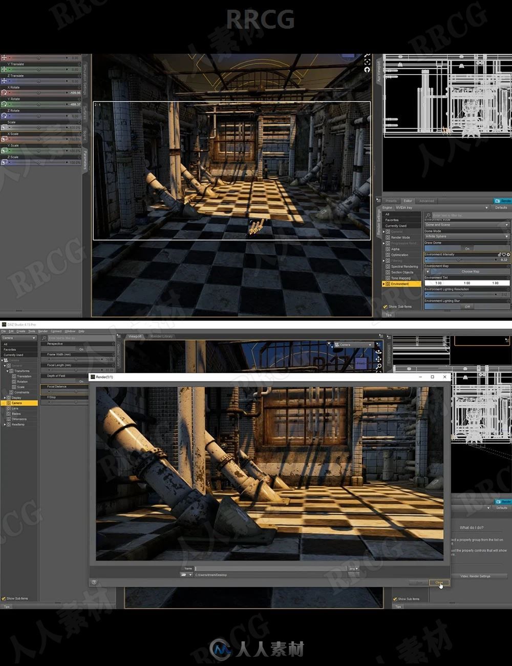 老旧仓房室内柔和阴影聚光灯渲染3D模型合集