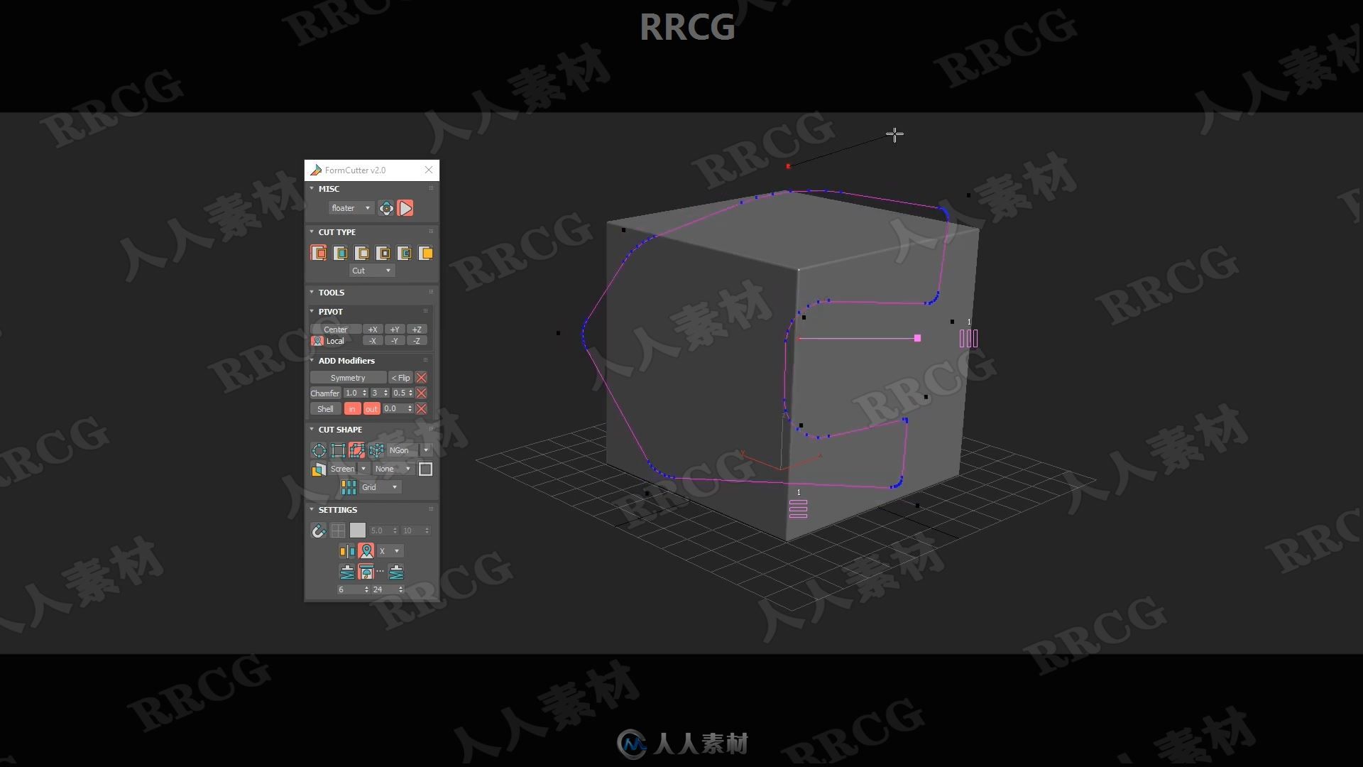 MXTools Form Cutter自由路径内外切割3dsmax脚本V2.1版