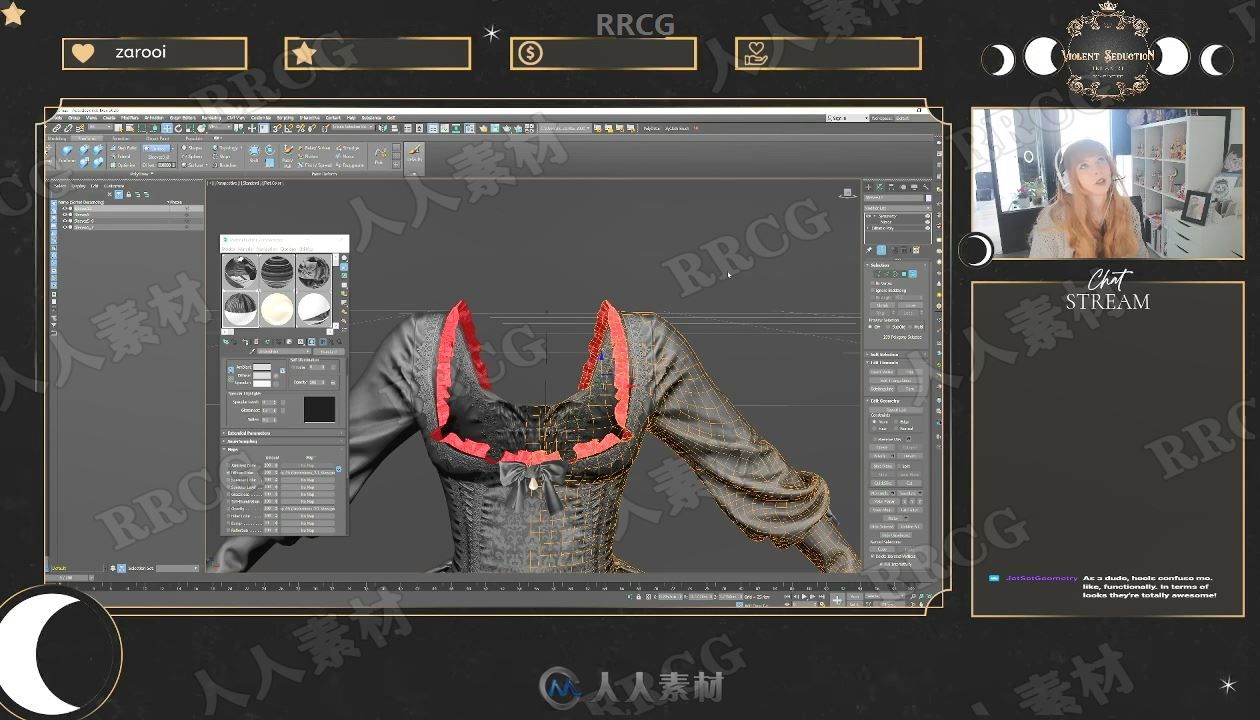 ZBrush 3dsmax SP多利亚哥特式服装的设计建模与贴图制作视频教程