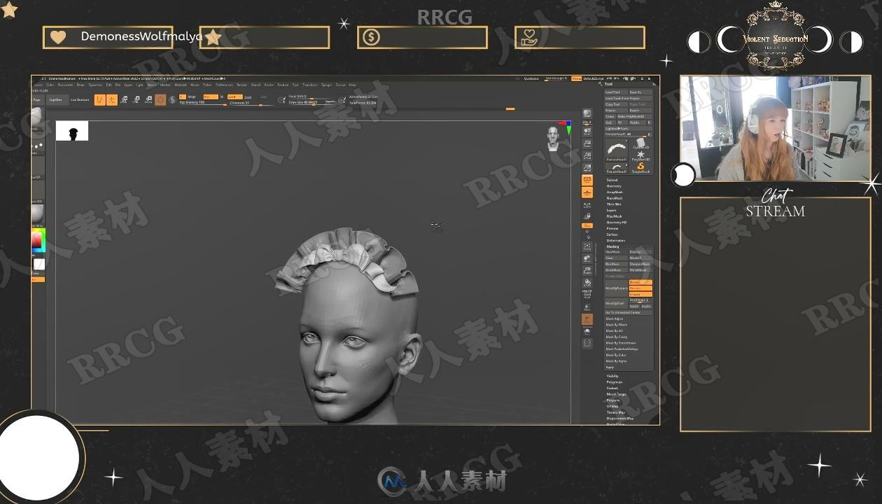 ZBrush 3dsmax SP多利亚哥特式服装的设计建模与贴图制作视频教程