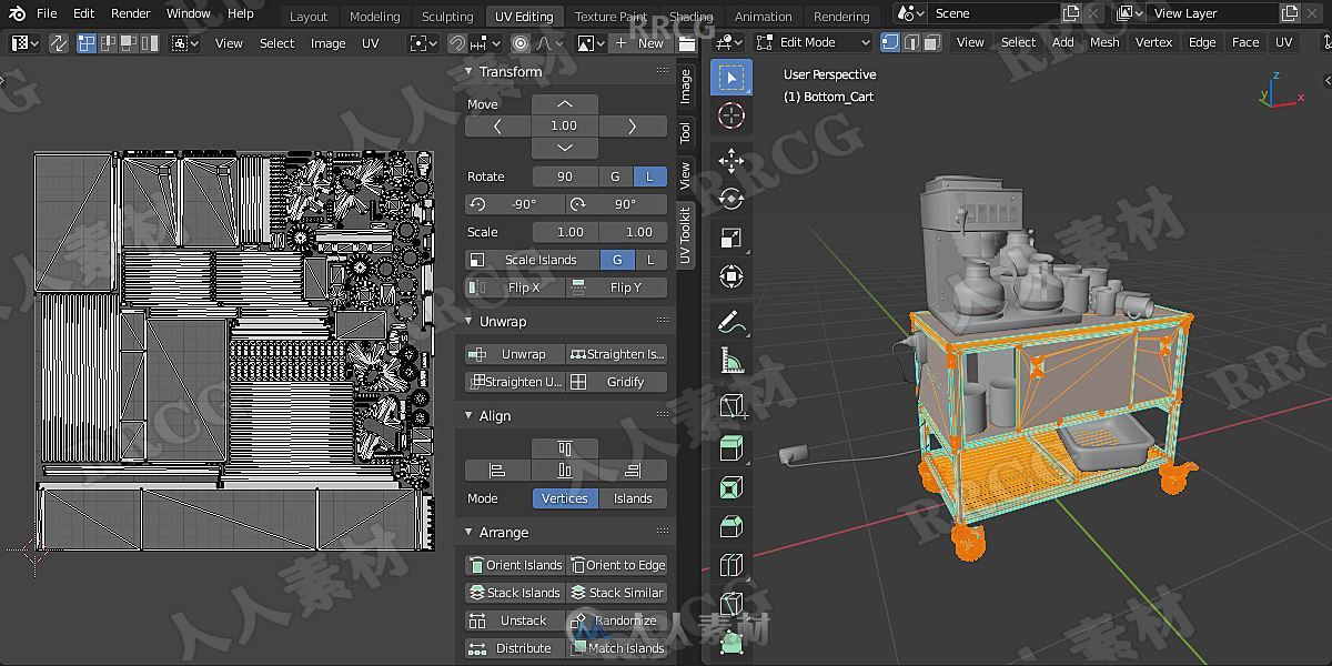 UV Toolkit自动简化UV映射扩展布局Blender插件V2.1.2版