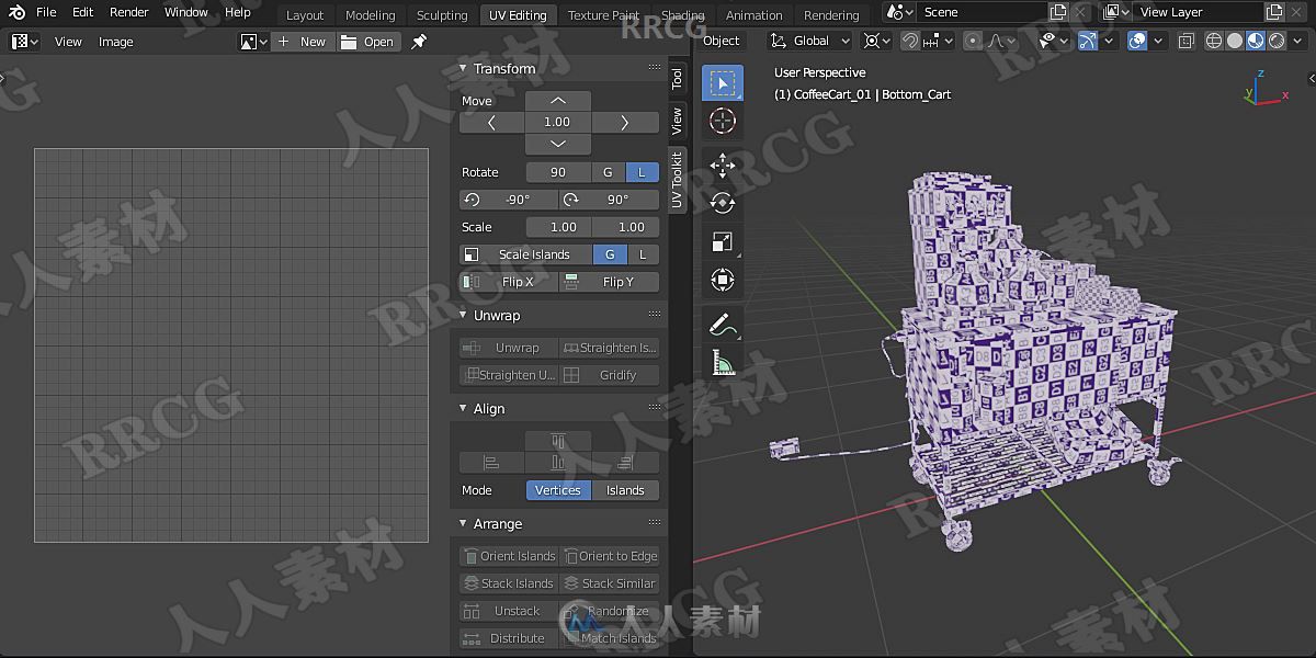 UV Toolkit自动简化UV映射扩展布局Blender插件V2.1.2版