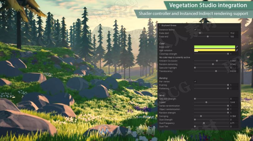 卡通动画风格草地着色器视觉特效Unity游戏素材资源