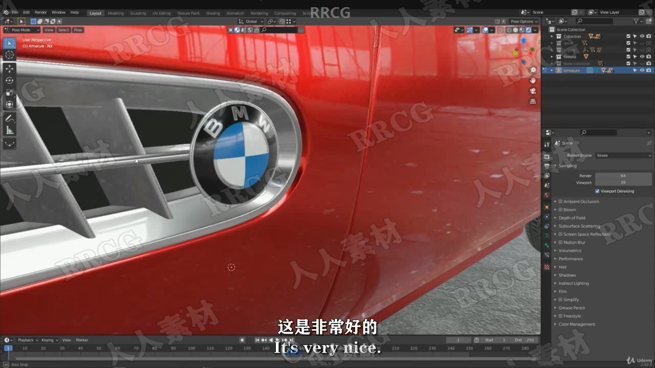 【中文字幕】Blender经典宝马BMW507汽车完整制作完整工作流程视频教程