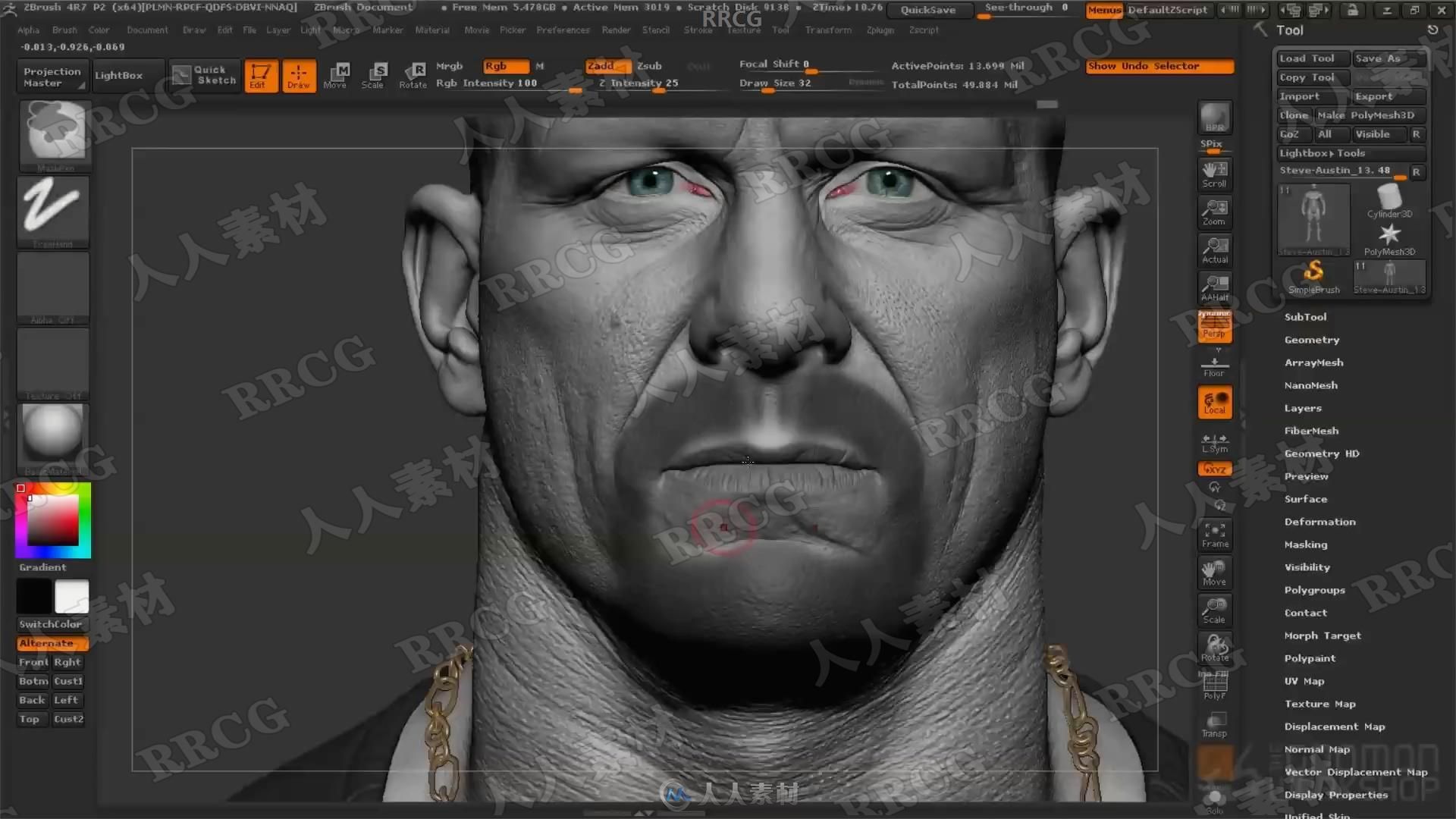 Zbrush逼真摔跤人物角色解剖雕刻完整制作流程视频教程