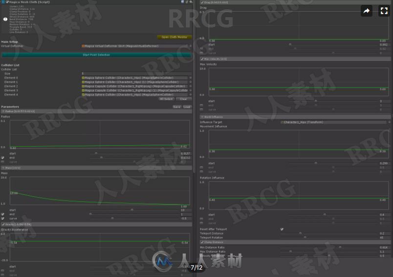 表面穿透魔法高速布料物理工具Unity游戏素材资源