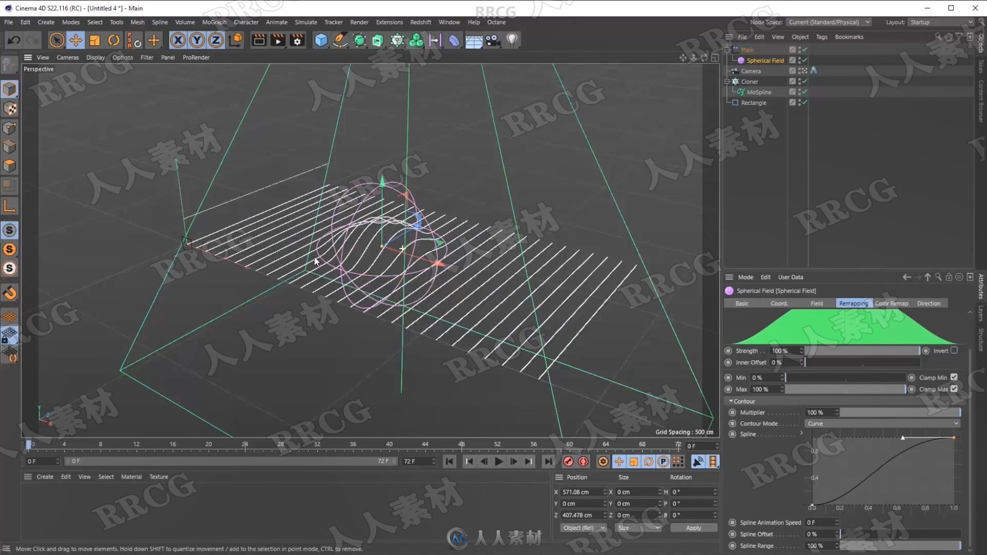 C4D中MoSplines循环动画实例制作视频教程