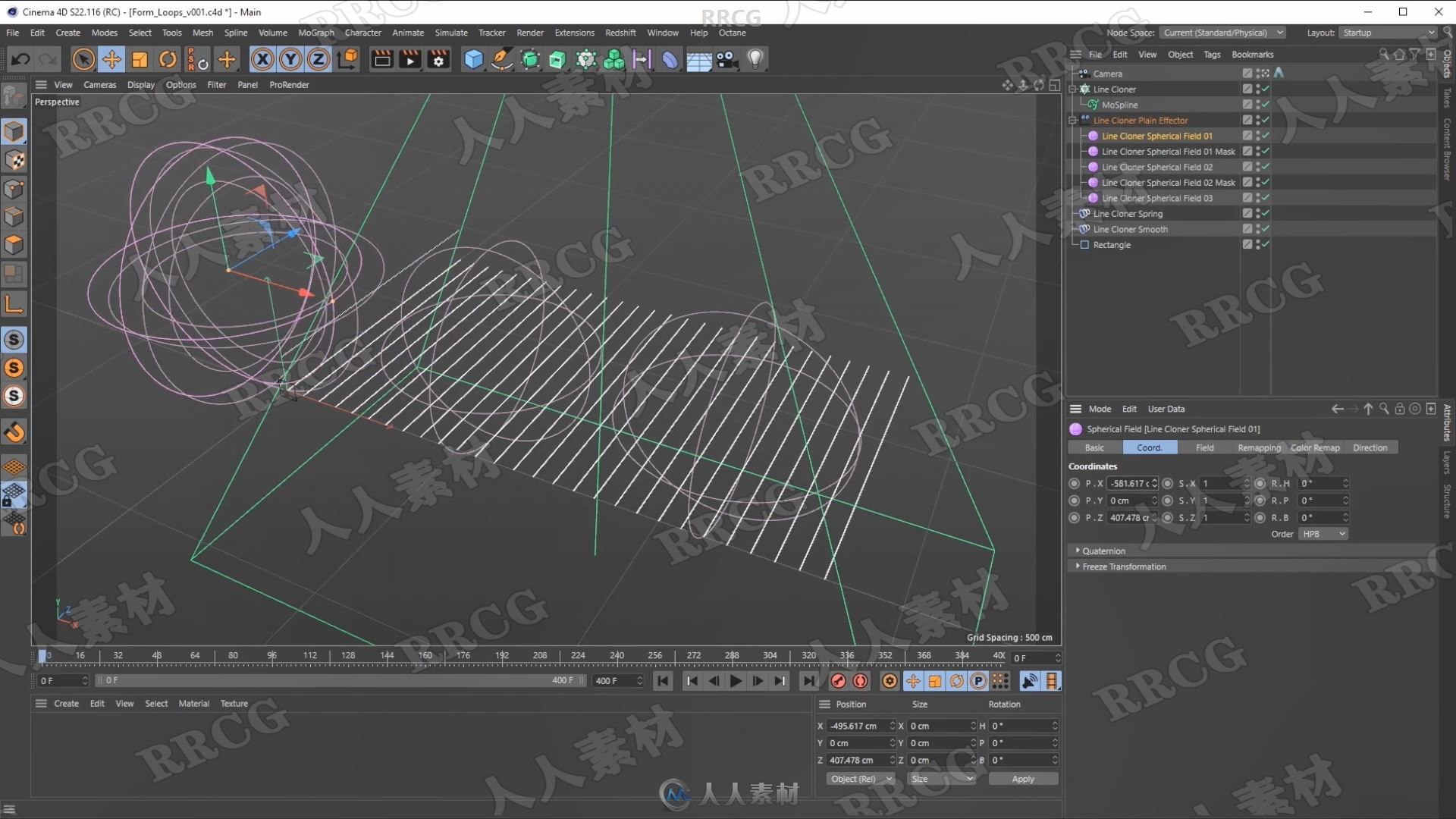 C4D中MoSplines循环动画实例制作视频教程