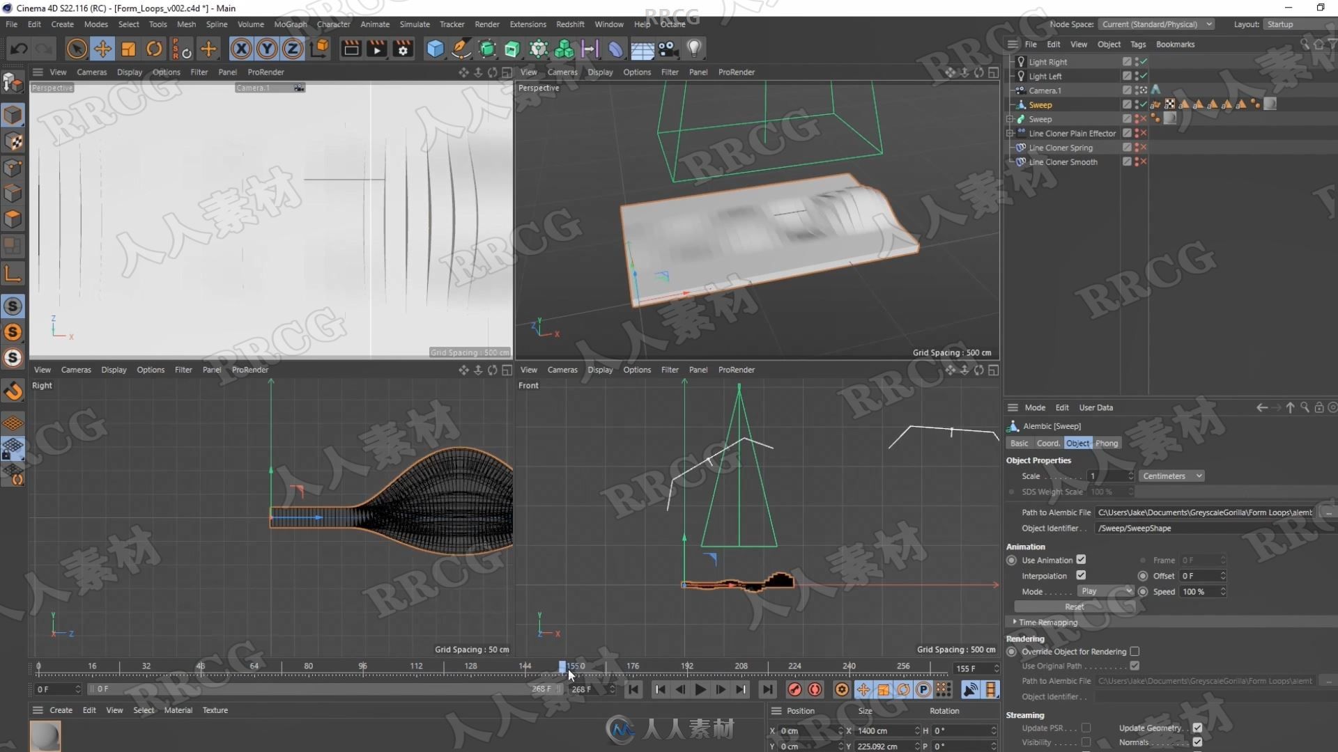 C4D中MoSplines循环动画实例制作视频教程