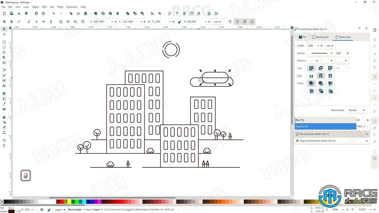 Inkscape绘制矢量线条艺术插图视频教程