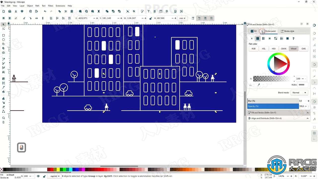 Inkscape绘制矢量线条艺术插图视频教程