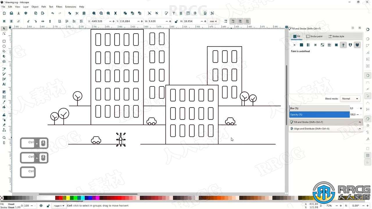 Inkscape绘制矢量线条艺术插图视频教程