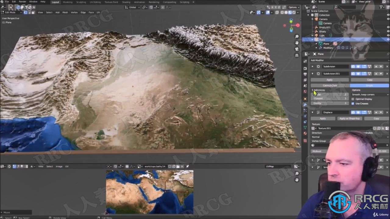 【中文字幕】Blender地球地形地貌实例制作训练视频教程