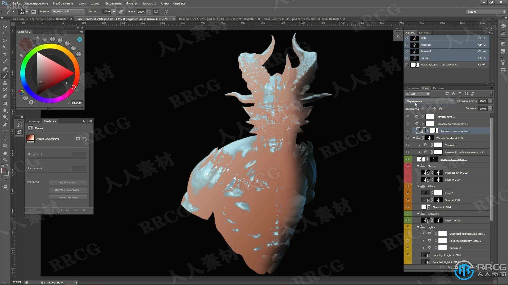 【中文字幕】Zbrush数字雕刻高质量渲染技术训练视频教程