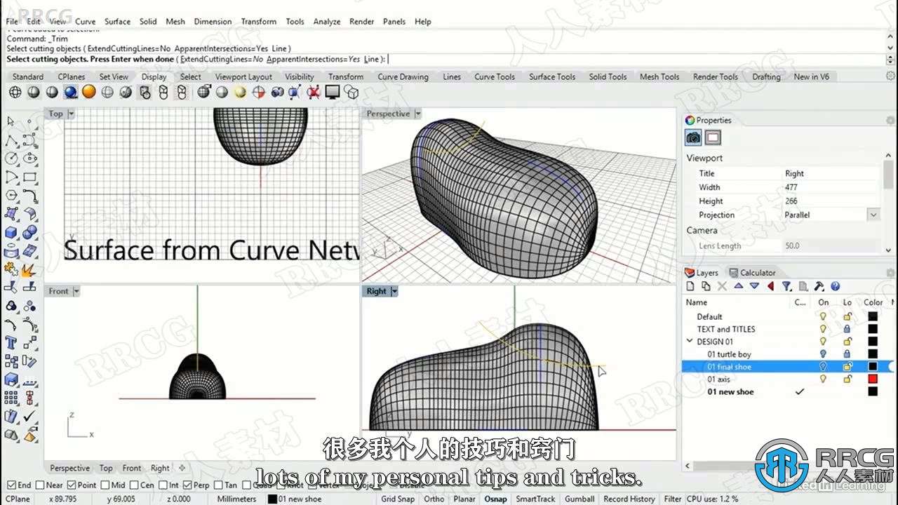 【中文字幕】Rhino 7全面核心技能训练视频教程