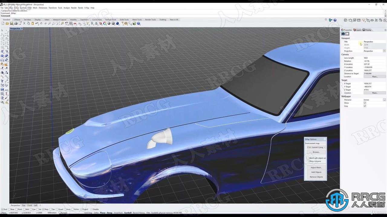 Rhino日产尼桑跑车Datsun 240Z硬表面建模视频教程