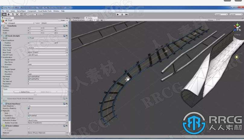 自定义形状创建轨道和铁轨物理工具Unity游戏素材资源