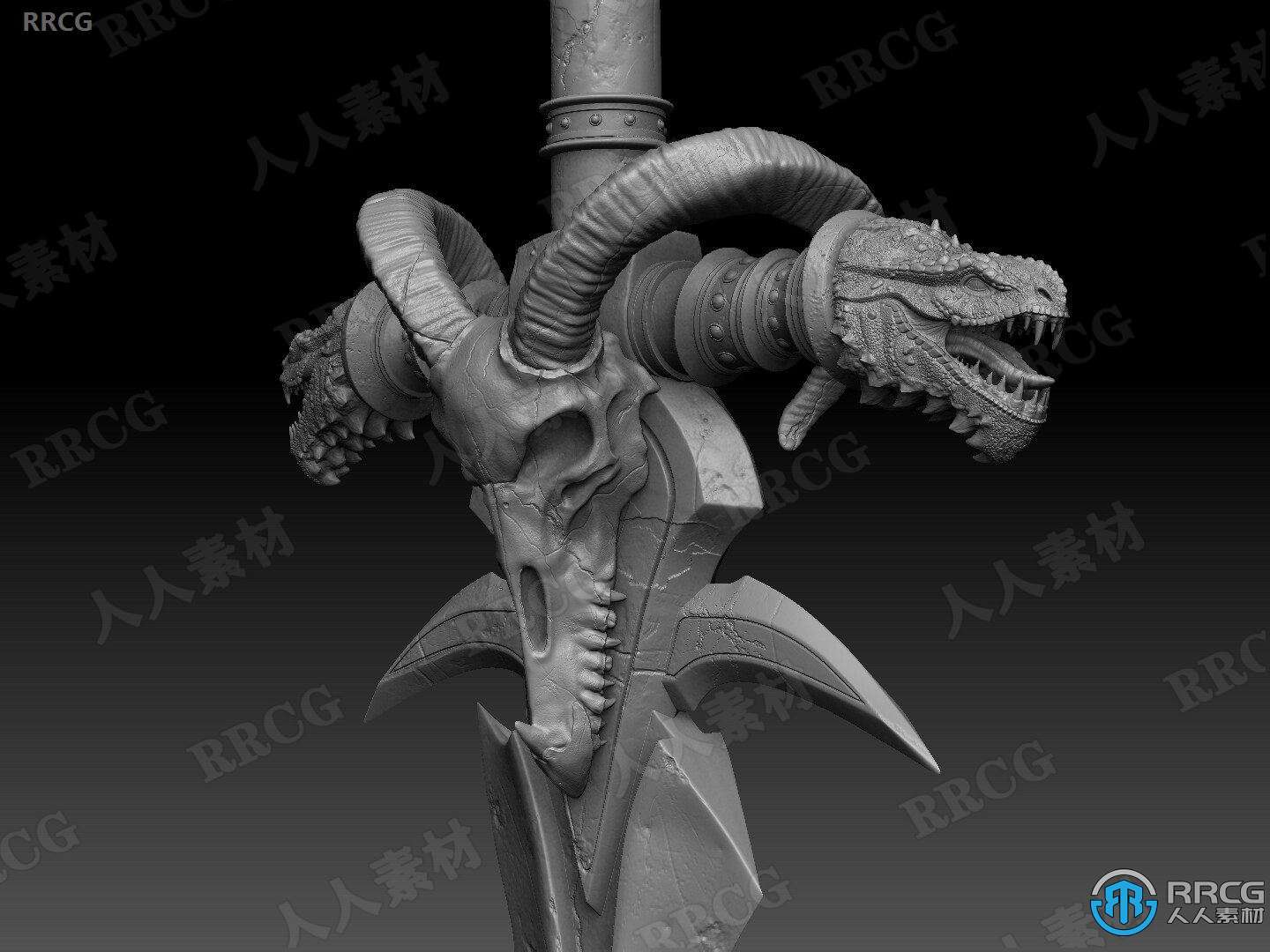 Zbrush与Blender魔兽寒霜之剑完整实例制作视频教程