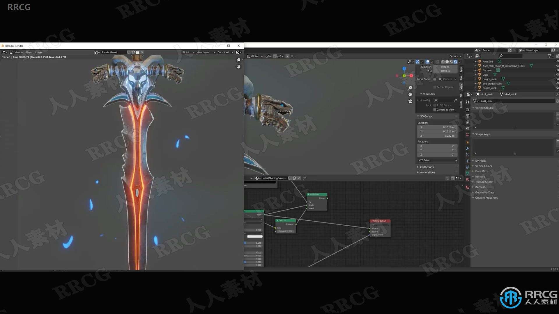 Zbrush与Blender魔兽寒霜之剑完整实例制作视频教程