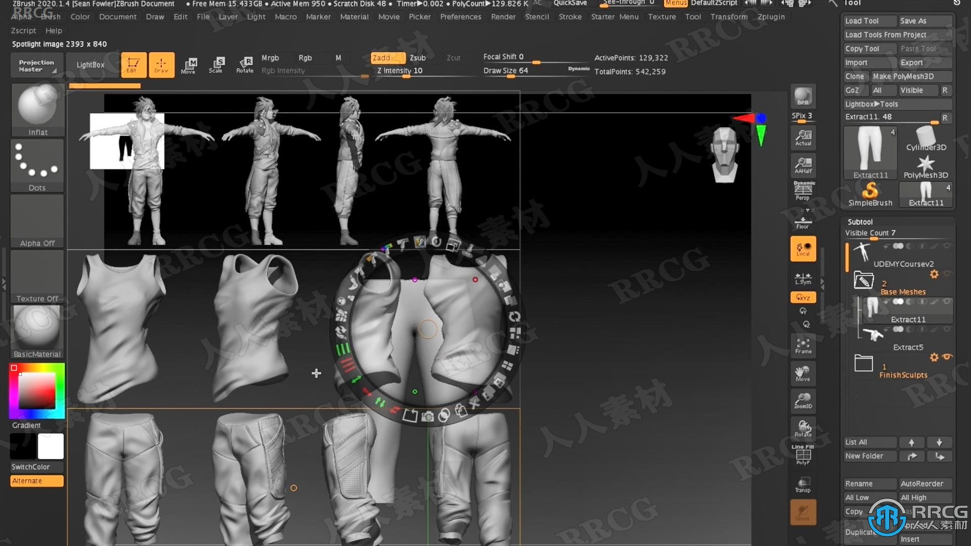 Zbrush赛博朋克黑客角色3D雕刻建模制作视频教程