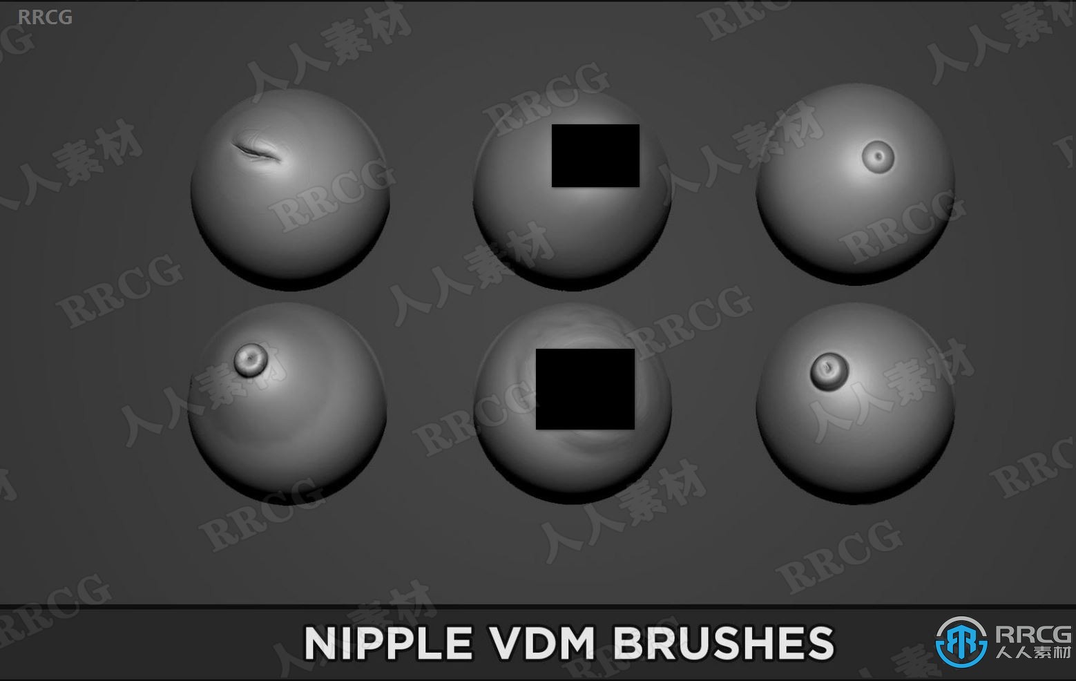 6组胸部头部Zbrush VDM雕刻3D模型合集