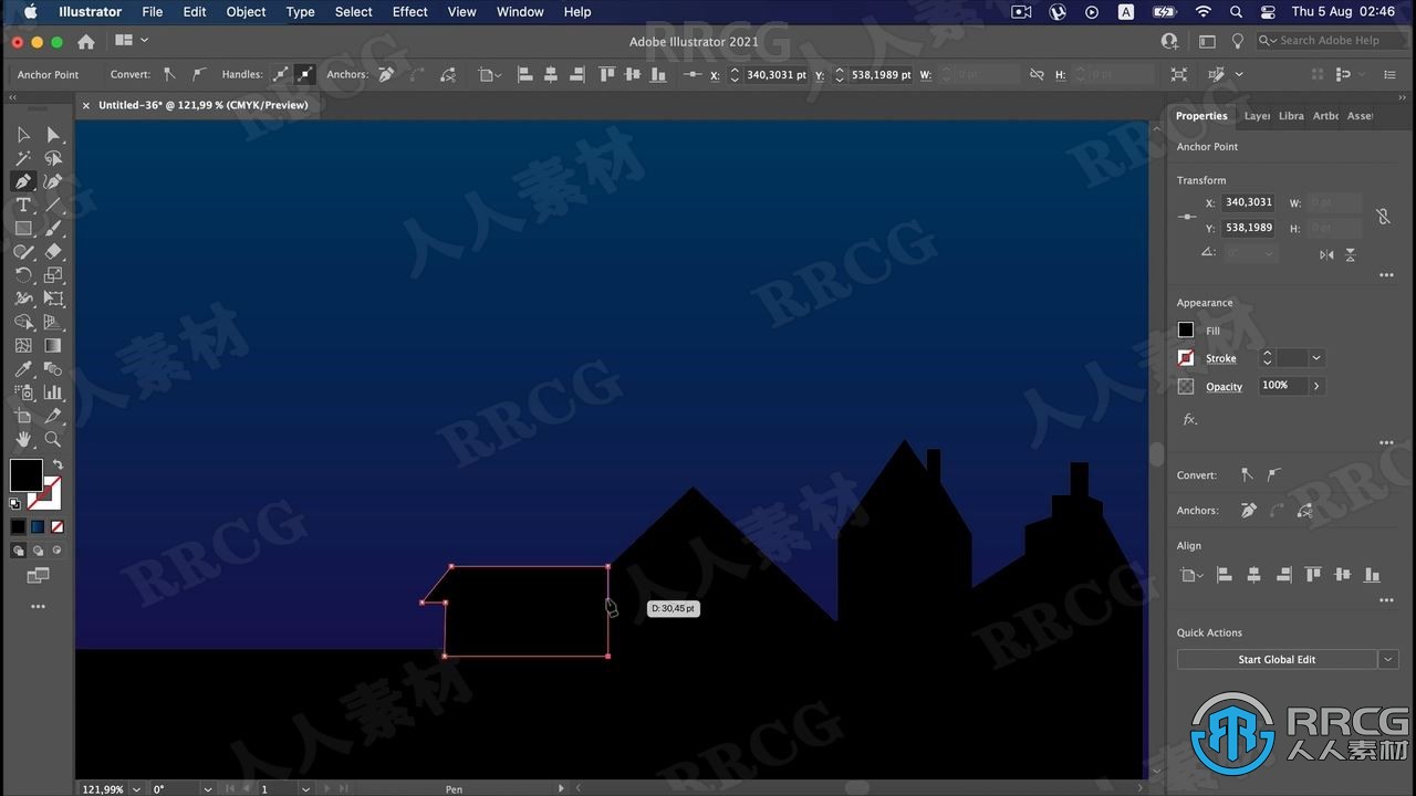 AI创建矢量卡通效果夜晚天空风景视频教程